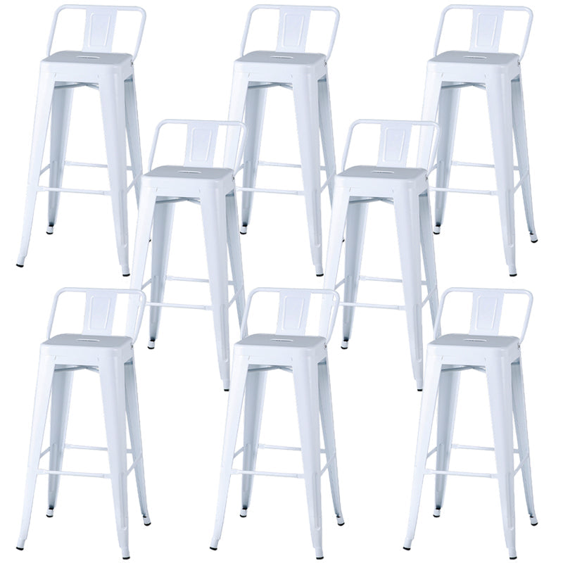 Sgabelli da pranzo quadrati moderni in metallo sgabelli senza braccia con poggiapiedi