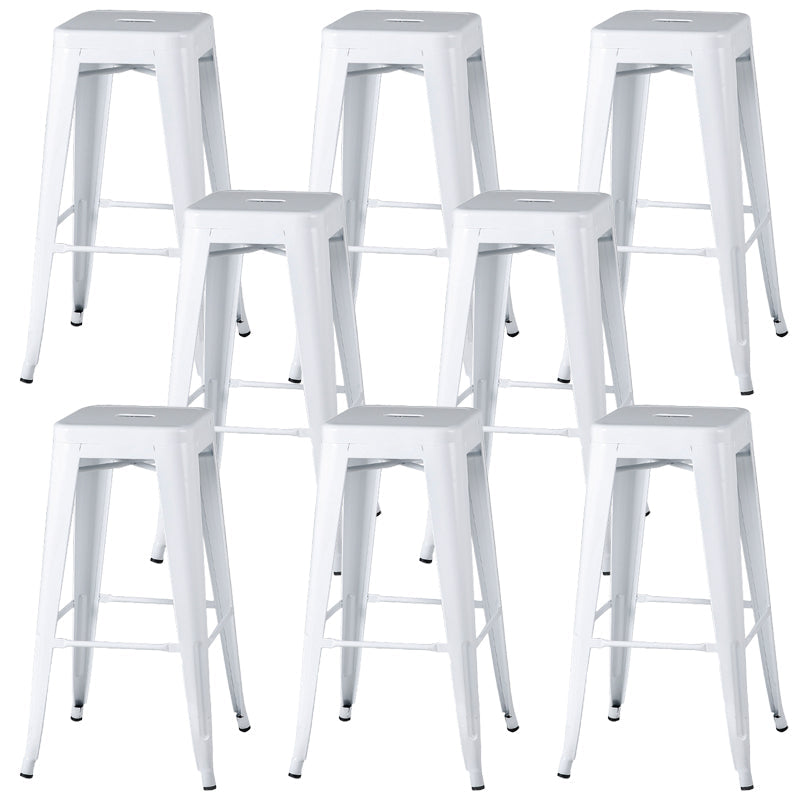 Sgabelli da pranzo quadrati moderni in metallo sgabelli senza braccia con poggiapiedi