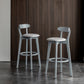 Gray Wood Bar Stools Industrial Style Armless Stool with Low Back