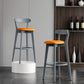 Gray Wood Bar Stools Industrial Style Armless Stool with Low Back