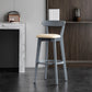 Gray Wood Bar Stools Industrial Style Armless Stool with Low Back