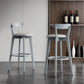 Gray Wood Bar Stools Industrial Style Armless Stool with Low Back