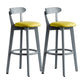 Gray Wood Bar Stools Industrial Style Armless Stool with Low Back