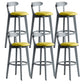 Gray Wood Bar Stools Industrial Style Armless Stool with Low Back