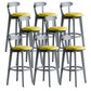 Gray Wood Bar Stools Industrial Style Armless Stool with Low Back