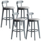 Gray Wood Bar Stools Industrial Style Armless Stool with Low Back