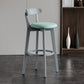 Gray Wood Bar Stools Industrial Style Armless Stool with Low Back