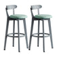 Gray Wood Bar Stools Industrial Style Armless Stool with Low Back