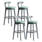 Gray Wood Bar Stools Industrial Style Armless Stool with Low Back