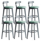 Gray Wood Bar Stools Industrial Style Armless Stool with Low Back