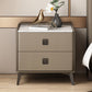 Contemporary Accent Table Nightstand Stone Night Table with 2 Drawers 10"L x 16"W x 18.5"H Medium Grey 1 Piece Clearhalo 'Bedroom Furniture' 'furn' 'furn_night_stand' 'Furniture' 'night_stand' 'Nightstands' 7018143