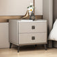 Contemporary Accent Table Nightstand Stone Night Table with 2 Drawers Clearhalo 'Bedroom Furniture' 'furn' 'furn_night_stand' 'Furniture' 'night_stand' 'Nightstands' 7018145