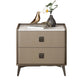 Contemporary Accent Table Nightstand Stone Night Table with 2 Drawers Clearhalo 'Bedroom Furniture' 'furn' 'furn_night_stand' 'Furniture' 'night_stand' 'Nightstands' 7018147