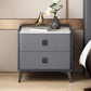 Contemporary Accent Table Nightstand Stone Night Table with 2 Drawers 10"L x 16"W x 18.5"H Gray Blue 1 Piece Clearhalo 'Bedroom Furniture' 'furn' 'furn_night_stand' 'Furniture' 'night_stand' 'Nightstands' 7018148