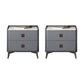 Contemporary Accent Table Nightstand Stone Night Table with 2 Drawers 10"L x 16"W x 18.5"H Gray Blue 2 Piece Set Clearhalo 'Bedroom Furniture' 'furn' 'furn_night_stand' 'Furniture' 'night_stand' 'Nightstands' 7018150