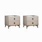Contemporary Accent Table Nightstand Stone Night Table with 2 Drawers 12"L x 16"W x 18.5"H Light Gray 2 Piece Set Clearhalo 'Bedroom Furniture' 'furn' 'furn_night_stand' 'Furniture' 'night_stand' 'Nightstands' 7018169