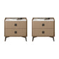Contemporary Accent Table Nightstand Stone Night Table with 2 Drawers 14"L x 16"W x 18.5"H Khaki 2 Piece Set Clearhalo 'Bedroom Furniture' 'furn' 'furn_night_stand' 'Furniture' 'night_stand' 'Nightstands' 7018176