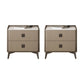 Contemporary Accent Table Nightstand Stone Night Table with 2 Drawers 20"L x 16"W x 18.5"H Gray Blue Clearhalo 'Bedroom Furniture' 'furn' 'furn_night_stand' 'Furniture' 'night_stand' 'Nightstands' 7018200