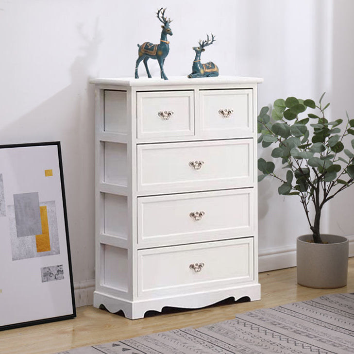 Coastal Storage Chest Solid Wood Dresser with 6/5 Drawers , 11.7 Inch W White 5 Clearhalo 'Bedroom Furniture' 'Dressers & Chests' 'dressers_chests' 'furn' 'furn_dressers_chests' 'Furniture' 7018300