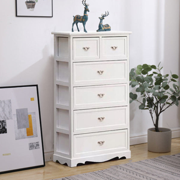 Coastal Storage Chest Solid Wood Dresser with 6/5 Drawers , 11.7 Inch W White 6 Clearhalo 'Bedroom Furniture' 'Dressers & Chests' 'dressers_chests' 'furn' 'furn_dressers_chests' 'Furniture' 7018301