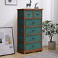 Coastal Storage Chest Solid Wood Dresser with 6/5 Drawers , 11.7 Inch W Brown Green 6 Clearhalo 'Bedroom Furniture' 'Dressers & Chests' 'dressers_chests' 'furn' 'furn_dressers_chests' 'Furniture' 7018305