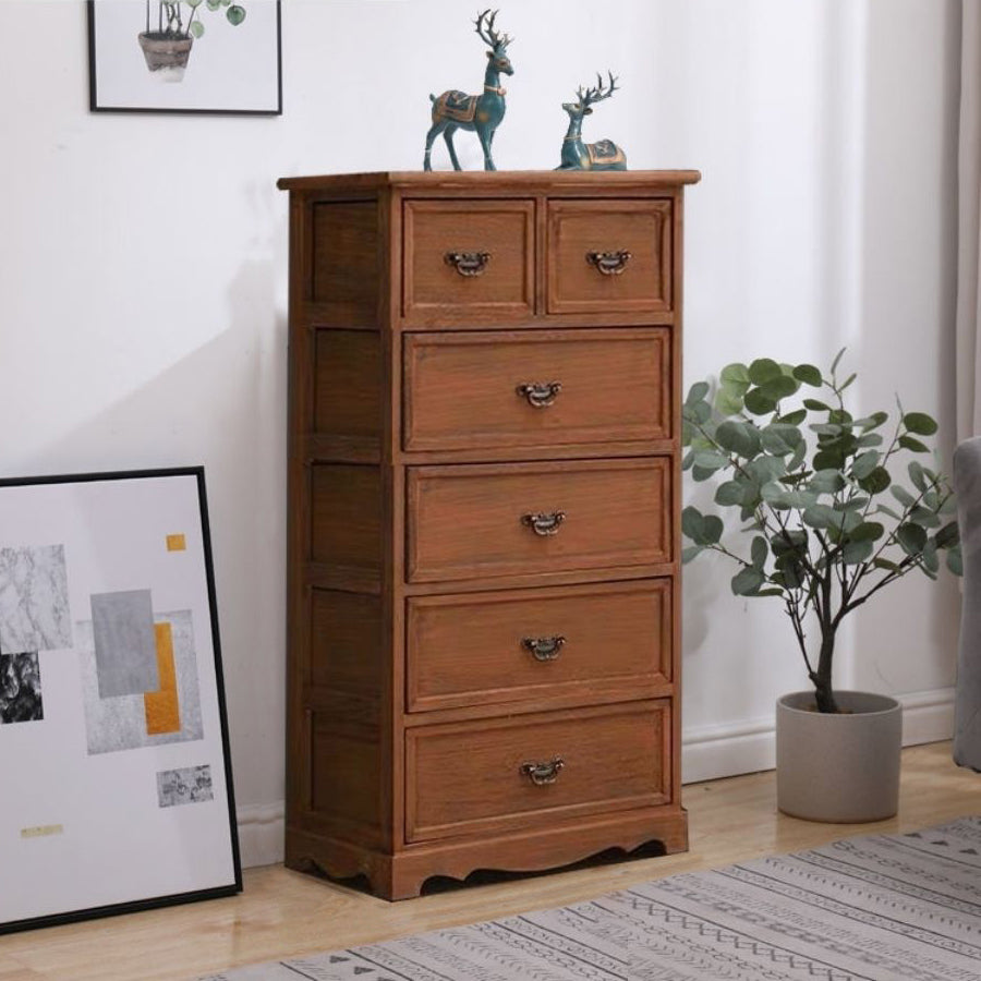 Coastal Storage Chest Solid Wood Dresser with 6/5 Drawers , 11.7 Inch W Clearhalo 'Bedroom Furniture' 'Dressers & Chests' 'dressers_chests' 'furn' 'furn_dressers_chests' 'Furniture' 7018306
