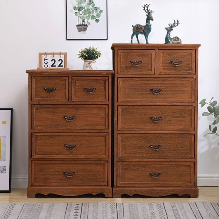 Coastal Storage Chest Solid Wood Dresser with 6/5 Drawers , 11.7 Inch W Clearhalo 'Bedroom Furniture' 'Dressers & Chests' 'dressers_chests' 'furn' 'furn_dressers_chests' 'Furniture' 7018317