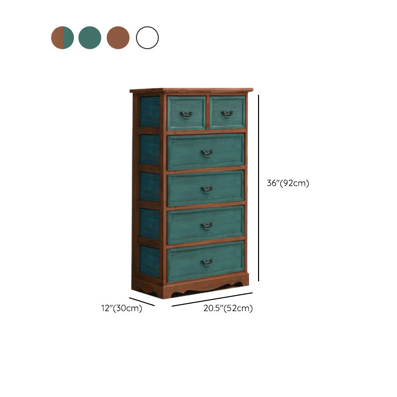 Coastal Storage Chest Solid Wood Dresser with 6/5 Drawers , 11.7 Inch W Clearhalo 'Bedroom Furniture' 'Dressers & Chests' 'dressers_chests' 'furn' 'furn_dressers_chests' 'Furniture' 7018322