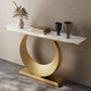 Modern Console Table Stone Half Moon End Table , 11.81-inch Wide