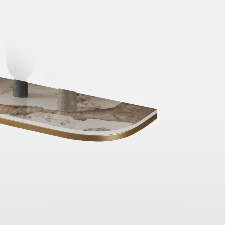 Modern Console Table Stone Half Moon End Table , 11.81-inch Wide