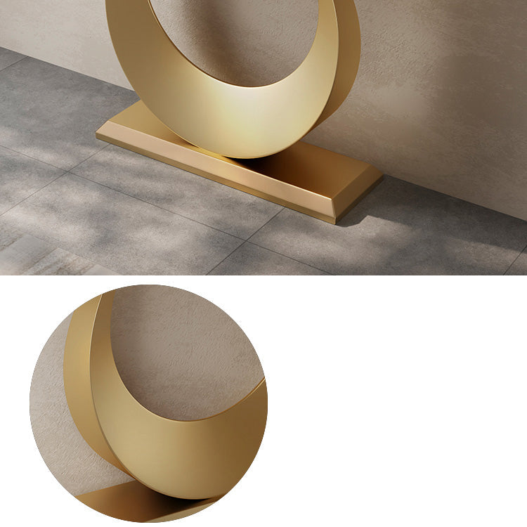 Modern Console Table Stone Half Moon End Table , 11.81-inch Wide