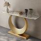 Modern Console Table Stone Half Moon End Table , 11.81-inch Wide