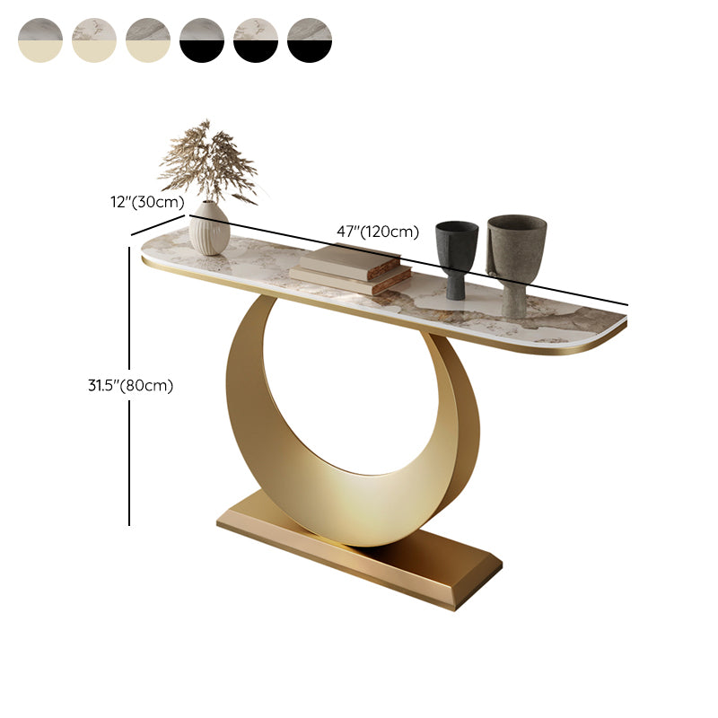 Modern Console Table Stone Half Moon End Table , 11.81-inch Wide
