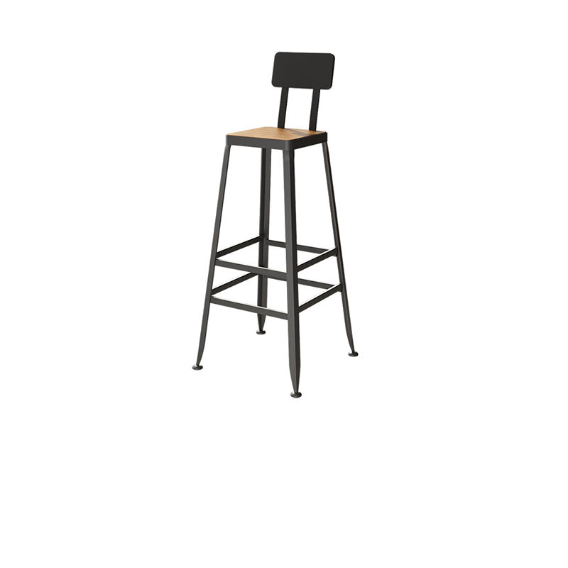 Solid Wood Bar Table Set 1/7 Pcs Industrial Metal Frame Bar Table and Stools Black 30"H Stool (Single) Clearhalo 'Bar Furniture' 'furn' 'furn_home_bar_bar_sets' 'Furniture' 'Home Bars & Bar Sets' 'home_bar_bar_sets' 'Kitchen & Dining Furniture' 7018410