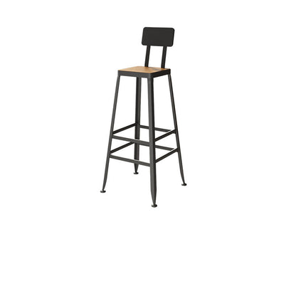 Solid Wood Bar Table Set 1/7 Pcs Industrial Metal Frame Bar Table and Stools Black 30"H Stool (Single) Clearhalo 'Bar Furniture' 'furn' 'furn_home_bar_bar_sets' 'Furniture' 'Home Bars & Bar Sets' 'home_bar_bar_sets' 'Kitchen & Dining Furniture' 7018410