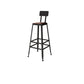 Solid Wood Bar Table Set 1/7 Pcs Industrial Metal Frame Bar Table and Stools Black-Brown 30"H Stool (Single) Clearhalo 'Bar Furniture' 'furn' 'furn_home_bar_bar_sets' 'Furniture' 'Home Bars & Bar Sets' 'home_bar_bar_sets' 'Kitchen & Dining Furniture' 7018411