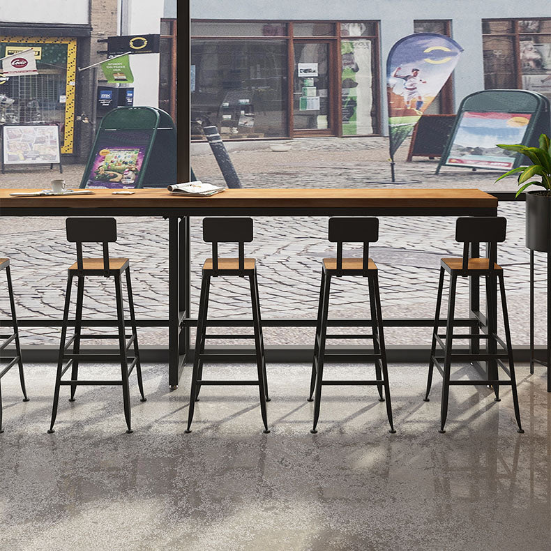 Solid Wood Bar Table Set 1/7 Pcs Industrial Metal Frame Bar Table and Stools Clearhalo 'Bar Furniture' 'furn' 'furn_home_bar_bar_sets' 'Furniture' 'Home Bars & Bar Sets' 'home_bar_bar_sets' 'Kitchen & Dining Furniture' 7018414