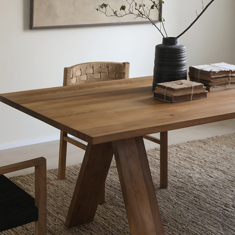 Solid Wood Dining Table Rectangle Modern Dinner Table for Home Use Clearhalo 'Dining Tables & Seating' 'Dining Tables' 'dining_table' 'furn' 'furn_dining_table' 'Furniture' 'Kitchen & Dining Furniture' 7018435