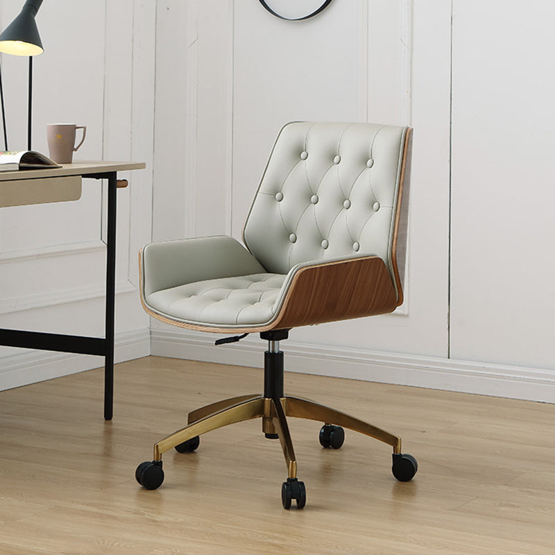 Chaise de bureau sans bras moderne sans chaise de bureau ergonomique en cuir pénible avec roues