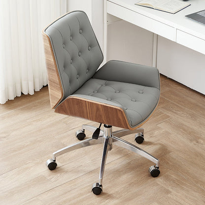 Chaise de bureau sans bras moderne sans chaise de bureau ergonomique en cuir pénible avec roues