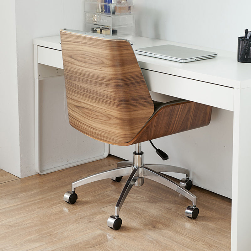 Chaise de bureau sans bras moderne sans chaise de bureau ergonomique en cuir pénible avec roues