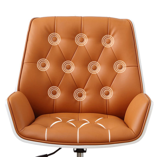 Silla de escritorio sin brazo moderna sin angustia de cuero silla de oficina ergonómica con ruedas