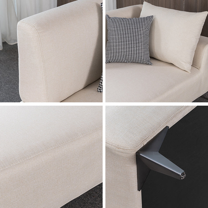 Nordic Style Chaise Solid Color Chaise Lounge Chair with Recessed Arms