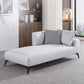 Nordic Style Chaise Solid Color Chaise Lounge Chair with Recessed Arms