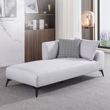 Nordic Style Chaise Solid Color Chaise Lounge Chair with Recessed Arms