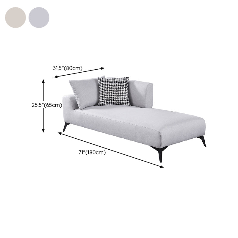 Nordic Style Chaise Solid Color Chaise Lounge Chair with Recessed Arms