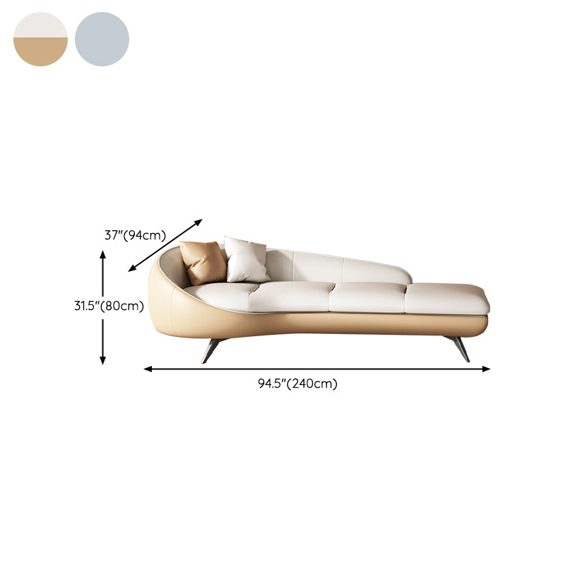 Modern Upholstered Chaise Lounge Leather Chaise with Left-Arm for Bedroom and Living Room Clearhalo 'Chairs & Seating' 'Chaise Lounge' 'chaise_lounge' 'furn' 'furn_chaise_lounge' 'Furniture' 'Living Room Furniture' 7018562