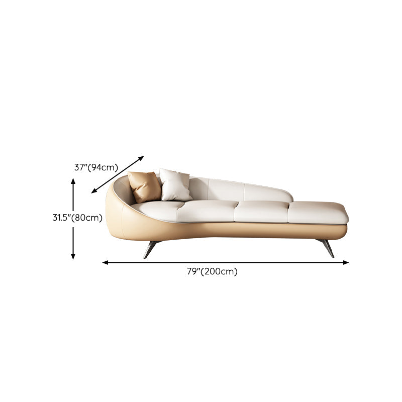 Modern Upholstered Chaise Lounge Leather Chaise with Left-Arm for Bedroom and Living Room Clearhalo 'Chairs & Seating' 'Chaise Lounge' 'chaise_lounge' 'furn' 'furn_chaise_lounge' 'Furniture' 'Living Room Furniture' 7018563