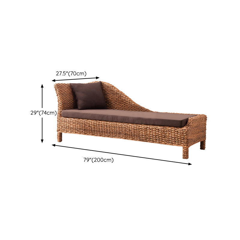 Farmhouse Style Chaise Lounge Chair Rattan Chair for Bedroom Clearhalo 'Chairs & Seating' 'Chaise Lounge' 'chaise_lounge' 'furn' 'furn_chaise_lounge' 'Furniture' 'Living Room Furniture' 7018586
