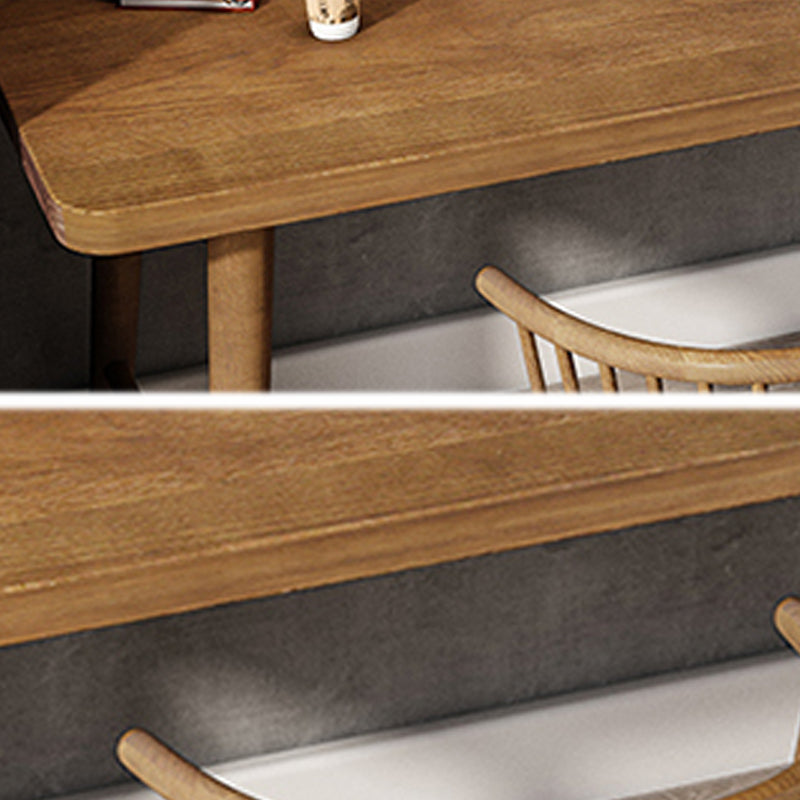 Solid Wood Rectangle Writing Desk Modern 29.53" Tall Office Desk with H-Base Clearhalo 'furn' 'furn_office_desk' 'Furniture' 'Office Desks' 'Office Furniture' 'office_desk' 7019059